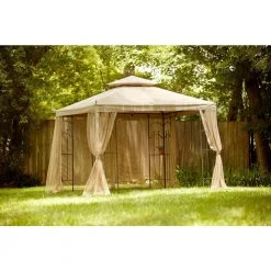 Hampton Bay 10 ft. x 10 ft. Outdoor Patio Arrow Gazebo -Hampton Bay Shop beige hampton bay gazebos gghl00019 40 1000