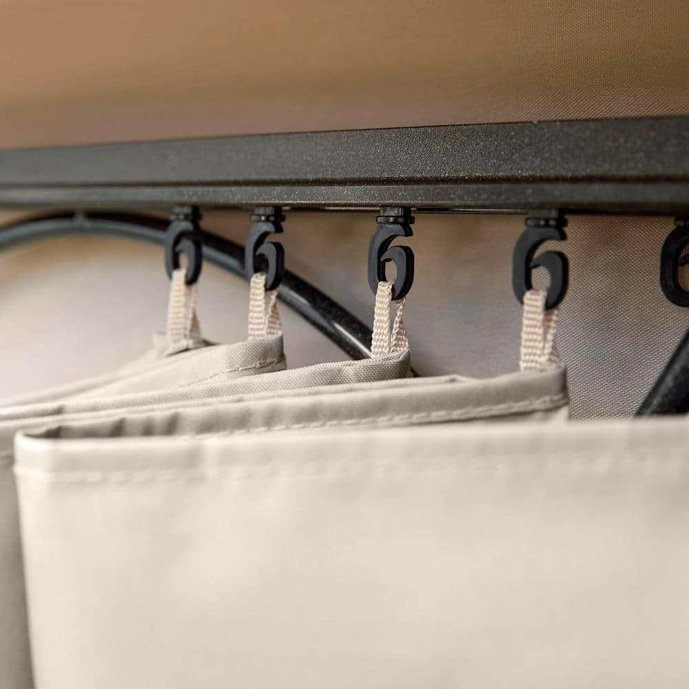 Hampton Bay Palantine 10.5 ft. x 10.5 ft. Tan Soft Top Gazebo 5 Hampton Bay Palantine 10.5 ft. x 10.5 ft. Tan Soft Top Gazebo - Image 5