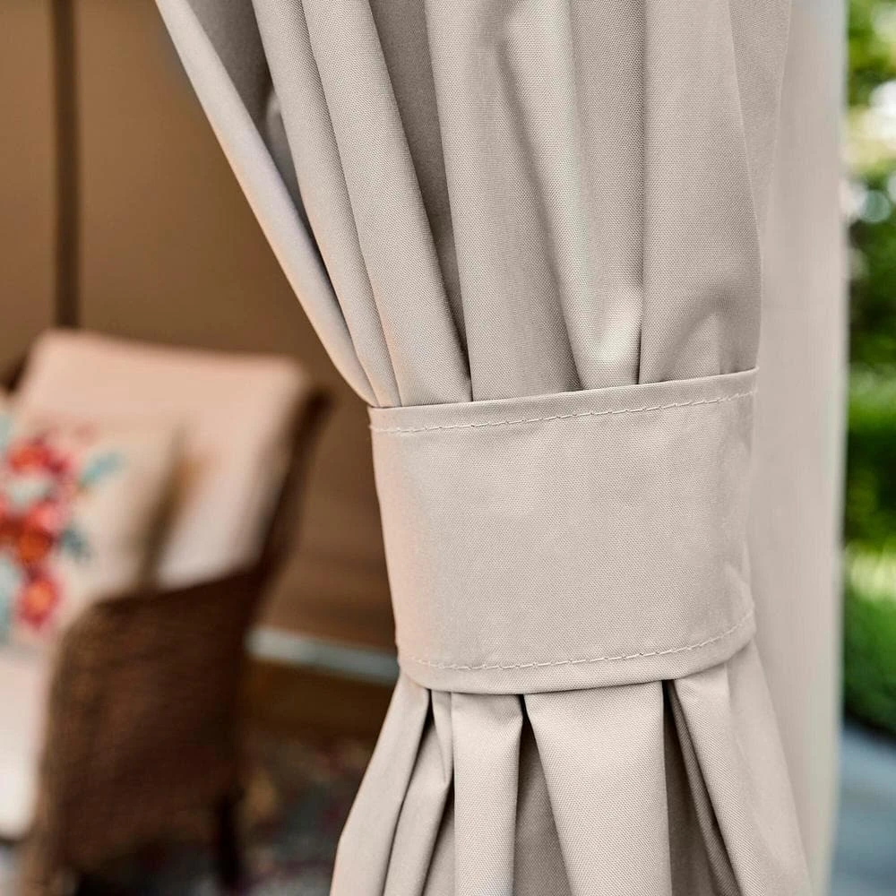 Hampton Bay Palantine 10.5 ft. x 10.5 ft. Tan Soft Top Gazebo 4 Hampton Bay Palantine 10.5 ft. x 10.5 ft. Tan Soft Top Gazebo - Image 4