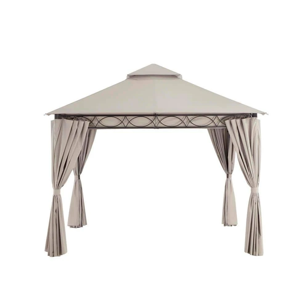 Hampton Bay Palantine 10.5 ft. x 10.5 ft. Tan Soft Top Gazebo 2 Hampton Bay Palantine 10.5 ft. x 10.5 ft. Tan Soft Top Gazebo - Image 2