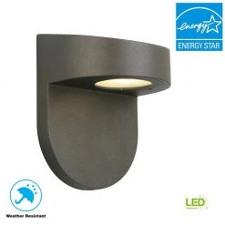Hampton Bay Black Outdoor LED Wall Lantern Sconce with Frosted Glass -Hampton Bay Shop black finish hampton bay outdoor sconces ilw1691l 3 77 1000