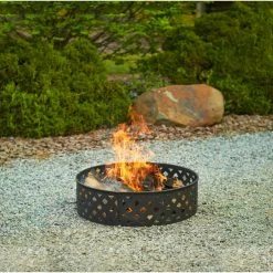 Hampton Bay 30 in. Steel Fire Ring with Lattice Pattern in Black -Hampton Bay Shop black hampton bay accessories ofw279fr 40 1000