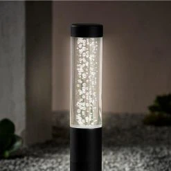 Hampton Bay Andalusia Low Voltage Black 40 Lumens Color Changing Integrated LED Bollard Light with Remote -Hampton Bay Shop black hampton bay bollard lights 62909 77 1000