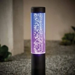 Hampton Bay Andalusia Low Voltage Black 40 Lumens Color Changing Integrated LED Bollard Light with Remote -Hampton Bay Shop black hampton bay bollard lights 62909 fa 1000