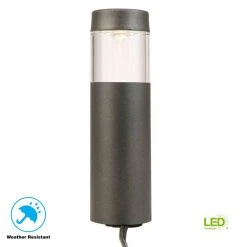 Hampton Bay Helena Low-Voltage 10-Watt Equivalent Black Outdoor Integrated LED Round Landscape Path Bollard Light -Hampton Bay Shop black hampton bay bollard lights isv1801l 3 4f 1000