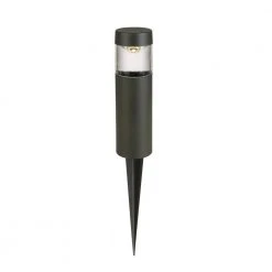 Hampton Bay Helena Low-Voltage 10-Watt Equivalent Black Outdoor Integrated LED Round Landscape Path Bollard Light