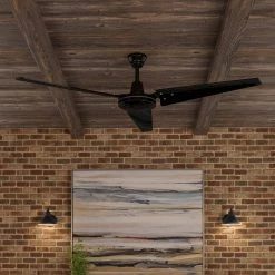 Hampton Bay Industrial 60 in. Indoor/Outdoor Black Ceiling Fan with Wall Control, Downrod and Powerful Reversible Motor -Hampton Bay Shop black hampton bay ceiling fans without lights 26829 40 1000