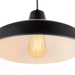 Hampton Bay 1-Light Black Warehouse Pendant Hanging Light with Metal Shade -Hampton Bay Shop black hampton bay chandeliers af 1032r bk a0 1000