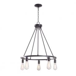 Hampton Bay Stratton 5-Light Black Chandelier with No Shade -Hampton Bay Shop black hampton bay chandeliers hdp00325 1f 1000