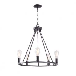 Hampton Bay Stratton 5-Light Black Chandelier with No Shade -Hampton Bay Shop black hampton bay chandeliers hdp00325 c3 1000
