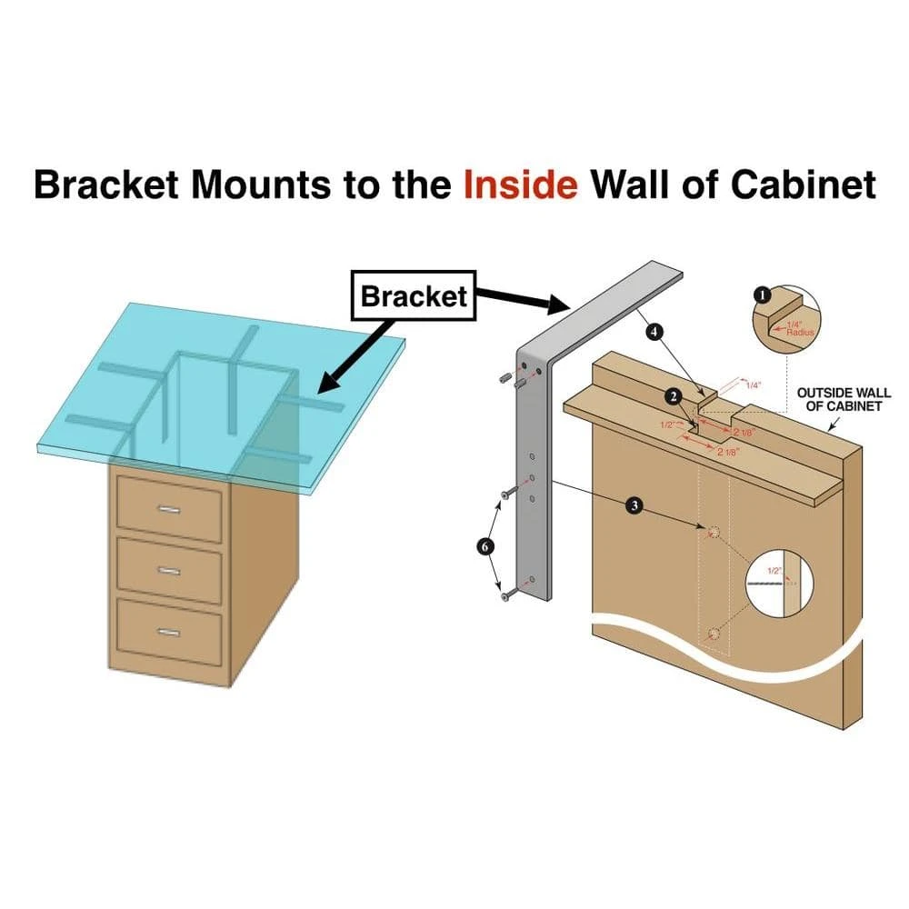 Hampton Bay 10 in. L Black Steel Low Profile Adjustable Countertop Island Support Bracket 4 Hampton Bay 10 in. L Black Steel Low Profile Adjustable Countertop Island Support Bracket - Image 4