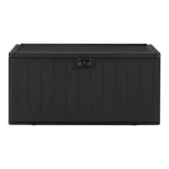 Hampton Bay 50 Gal. Black Wood Look Outdoor Storage Deck Box with Lockable Lid 12 Hampton Bay 50 Gal. Black Wood Look Outdoor Storage Deck Box with Lockable Lid -Hampton Bay Shop black hampton bay deck boxes hbdb50wlb sl 1d 1000