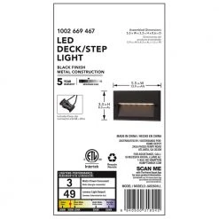 Hampton Bay Black Integrated LED Deck Light -Hampton Bay Shop black hampton bay deck rail lights jao2601ll 1f 1000