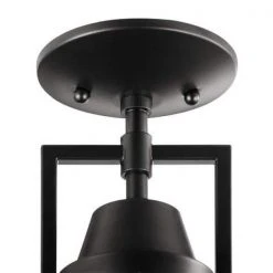 Hampton Bay Wilhelm 12 in. 1-Light Black Farmhouse Semi-Flush Mount Kitchen Ceiling Light Fixture -Hampton Bay Shop black hampton bay flush mount lights dc c4927 12 bk 40 1000