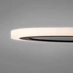 Hampton Bay Clement 13 in. Round Black Flat Panel SW/BW/DL Color Choice Selectable LED with Night Light Flush Mount -Hampton Bay Shop black hampton bay flush mount lights fp13 3cct nl hd 1d 1000