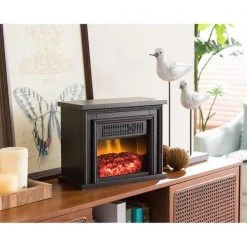 Hampton Bay 13.5 in. Desktop Electric Fireplace in Black -Hampton Bay Shop black hampton bay freestanding electric fireplaces sp5971 31 1000