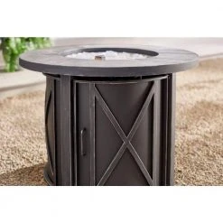 Hampton Bay Park Canyon 35 in. Round Steel Propane Fire Pit Kit -Hampton Bay Shop black hampton bay gas fire pits fpc c 02 40 1000