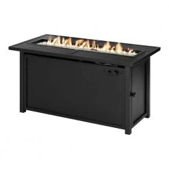 Hampton Bay 30 in. Outdoor Steel Propane Black Gas Fire Pit Table -Hampton Bay Shop black hampton bay gas fire pits gft 61358 40 1000