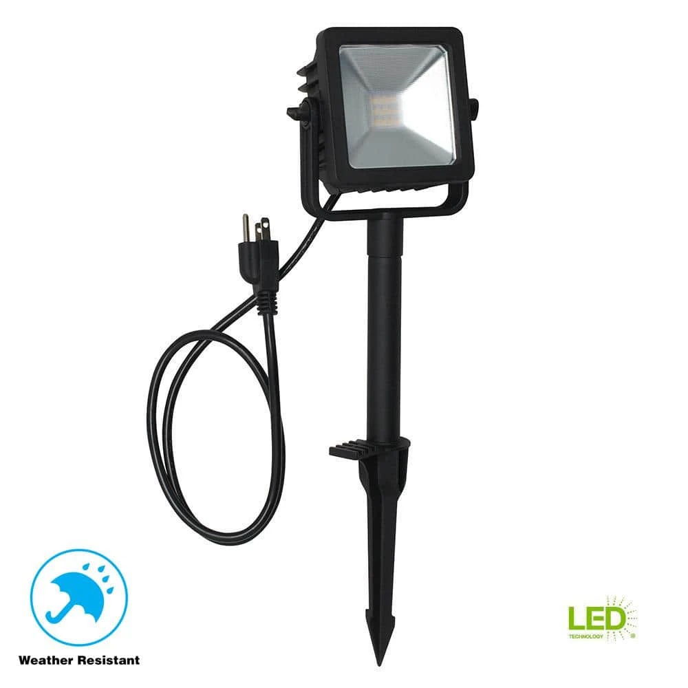 Hampton Bay Plug-In Black Outdoor Integrated LED Landscape Flood Light 1 Hampton Bay Plug-In Black Outdoor Integrated LED Landscape Flood Light