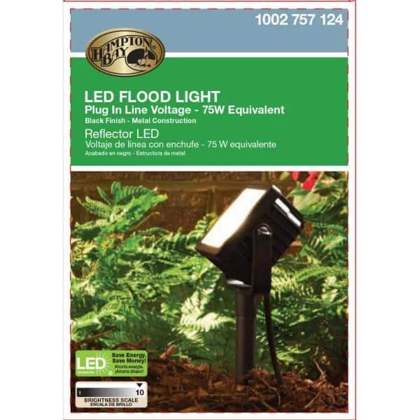 Hampton Bay Plug-In Black Outdoor Integrated LED Landscape Flood Light 4 Hampton Bay Plug-In Black Outdoor Integrated LED Landscape Flood Light - Image 4