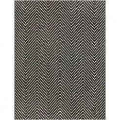 Hampton Bay Chevron Maze Black 5 ft. x 7 ft. Indoor/Outdoor Area Rug
