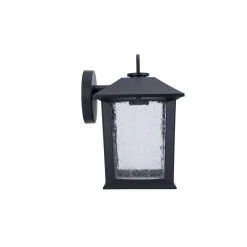 Hampton Bay ASHTON 1-Light Black Outdoor Wall Mount Lantern Sconce with Seeded Glass -Hampton Bay Shop black hampton bay outdoor sconces 5284002012 40 1000