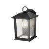 Hampton Bay ASHTON 1-Light Black Outdoor Wall Mount Lantern Sconce with Seeded Glass