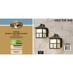 Hampton Bay Black Outdoor Integrated LED Wall Lantern Sconce (2-Pack) -Hampton Bay Shop black hampton bay outdoor sconces bal 012 4f 1000