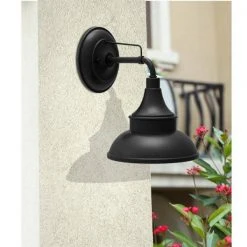 Hampton Bay Black Outdoor Barn Light Wall Mount Sconce -Hampton Bay Shop black hampton bay outdoor sconces ew10139bk 76 1000