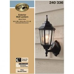 Hampton Bay 14.5 in. Black Dusk to Dawn Decorative Outdoor Wall Lantern -Hampton Bay Shop black hampton bay outdoor sconces g14796 bk 40 1000