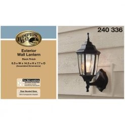 Hampton Bay 14.5 in. Black Dusk to Dawn Decorative Outdoor Wall Lantern -Hampton Bay Shop black hampton bay outdoor sconces g14796 bk 66 1000