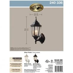 Hampton Bay 14.5 in. Black Dusk to Dawn Decorative Outdoor Wall Lantern -Hampton Bay Shop black hampton bay outdoor sconces g14796 bk a0 1000