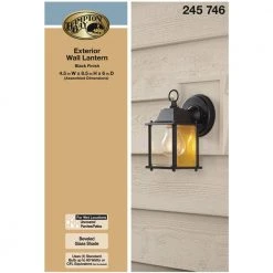 Hampton Bay 8.5 in. Black Decorative Outdoor Coach Wall Lantern with Clear Glass Shade 13 Hampton Bay 8.5 in. Black Decorative Outdoor Coach Wall Lantern with Clear Glass Shade -Hampton Bay Shop black hampton bay outdoor sconces g14806 bk 1d 1000