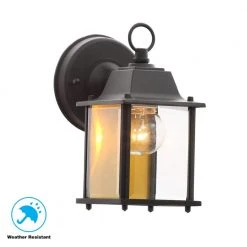Hampton Bay 8.5 in. Black Decorative Outdoor Coach Wall Lantern with Clear Glass Shade 16 Hampton Bay 8.5 in. Black Decorative Outdoor Coach Wall Lantern with Clear Glass Shade -Hampton Bay Shop black hampton bay outdoor sconces g14806 bk 4f 1000
