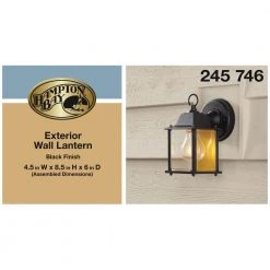 Hampton Bay 8.5 in. Black Decorative Outdoor Coach Wall Lantern with Clear Glass Shade 15 Hampton Bay 8.5 in. Black Decorative Outdoor Coach Wall Lantern with Clear Glass Shade -Hampton Bay Shop black hampton bay outdoor sconces g14806 bk 77 1000
