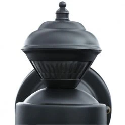 Hampton Bay Bayside Mission 150° Black Motion-Sensing Outdoor Wall Lantern Sconce -Hampton Bay Shop black hampton bay outdoor sconces hb 4132 mb a0 1000