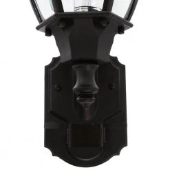 Hampton Bay Alexandria 180° Black Motion-Sensing Outdoor Decorative Wall Lantern Sconce -Hampton Bay Shop black hampton bay outdoor sconces hbi 4192 bk 40 1000
