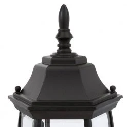 Hampton Bay Alexandria 180° Black Motion-Sensing Outdoor Decorative Wall Lantern Sconce -Hampton Bay Shop black hampton bay outdoor sconces hbi 4192 bk a0 1000