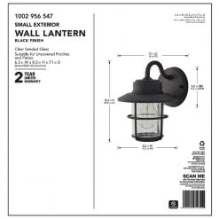 Hampton Bay 1-Light Black Outdoor Wall Lantern Sconce (2-Pack) 13 Hampton Bay 1-Light Black Outdoor Wall Lantern Sconce (2-Pack) -Hampton Bay Shop black hampton bay outdoor sconces jbo1691a 4 1f 1000