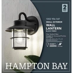 Hampton Bay 1-Light Black Outdoor Wall Lantern Sconce (2-Pack) 12 Hampton Bay 1-Light Black Outdoor Wall Lantern Sconce (2-Pack) -Hampton Bay Shop black hampton bay outdoor sconces jbo1691a 4 4f 1000