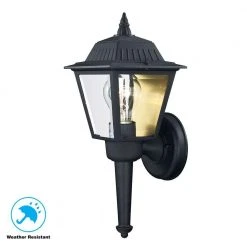 Hampton Bay 1-Light Black Outdoor Wall Lantern Sconce 11 Hampton Bay 1-Light Black Outdoor Wall Lantern Sconce -Hampton Bay Shop black hampton bay outdoor sconces kb 5004 4f 1000