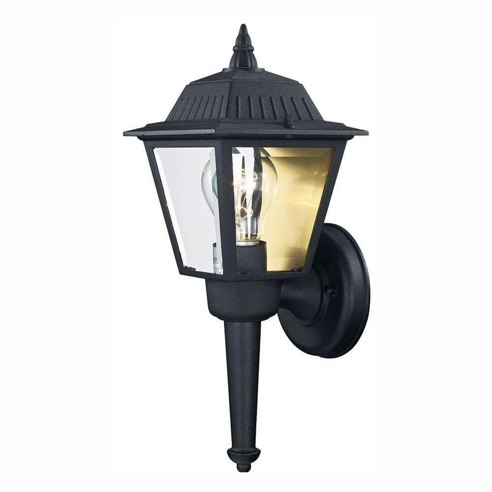 Hampton Bay 1-Light Black Outdoor Wall Lantern Sconce 1 Hampton Bay 1-Light Black Outdoor Wall Lantern Sconce