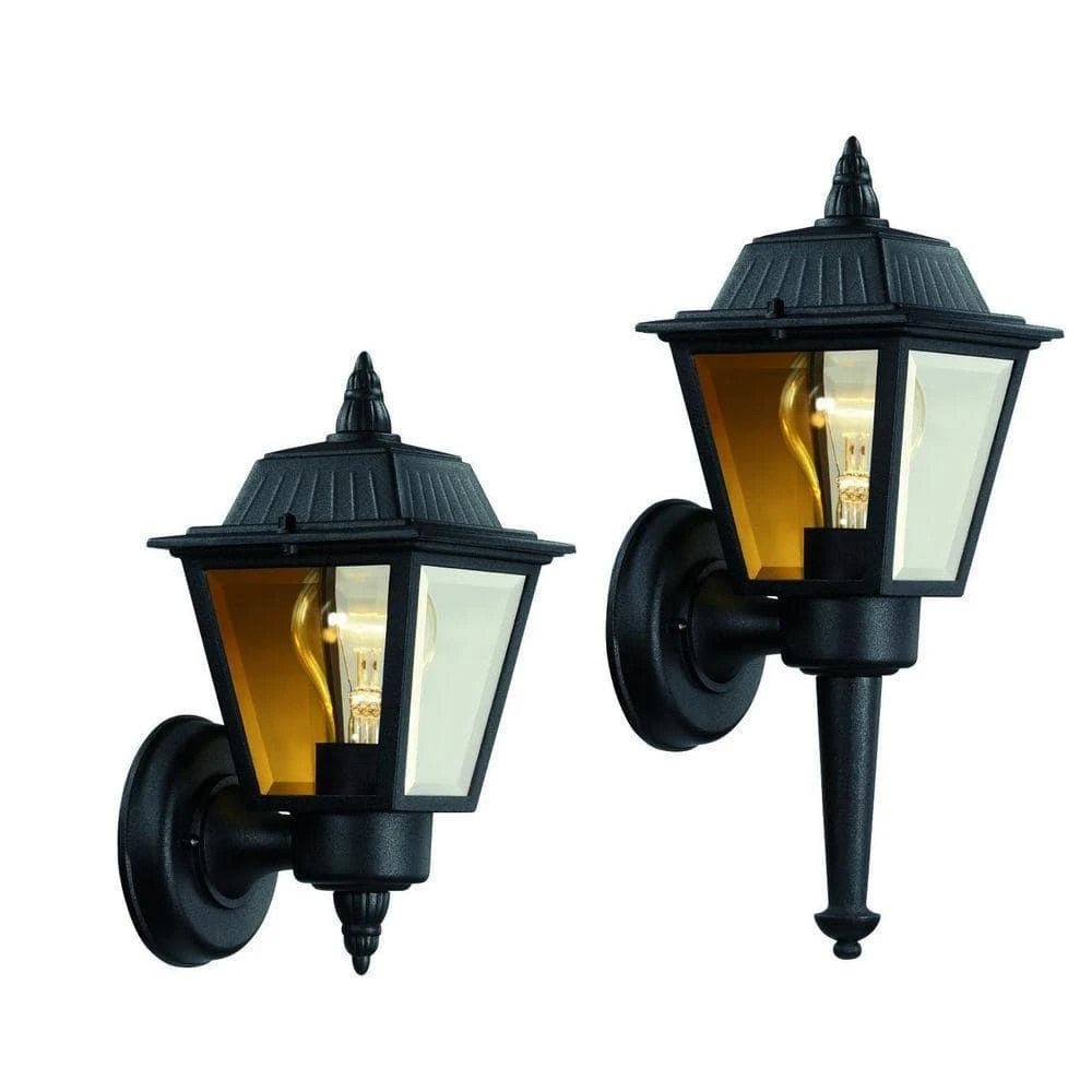 Hampton Bay 1-Light Black Outdoor Wall Lantern Sconce 4 Hampton Bay 1-Light Black Outdoor Wall Lantern Sconce - Image 4