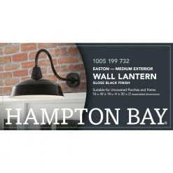 Hampton Bay 1-Light Black Outdoor Barn Wall Lantern Sconce -Hampton Bay Shop black hampton bay outdoor sconces khc1691a 3 44 1000