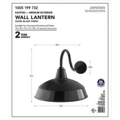Hampton Bay 1-Light Black Outdoor Barn Wall Lantern Sconce -Hampton Bay Shop black hampton bay outdoor sconces khc1691a 3 fa 1000