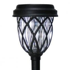 Hampton Bay Dauphin Solar 6 Lumens Black Integrated LED Path Light with Textured Plastic Lens (10-Pack); Weather/Rust Resistant -Hampton Bay Shop black hampton bay path lights 62010 1f 1000