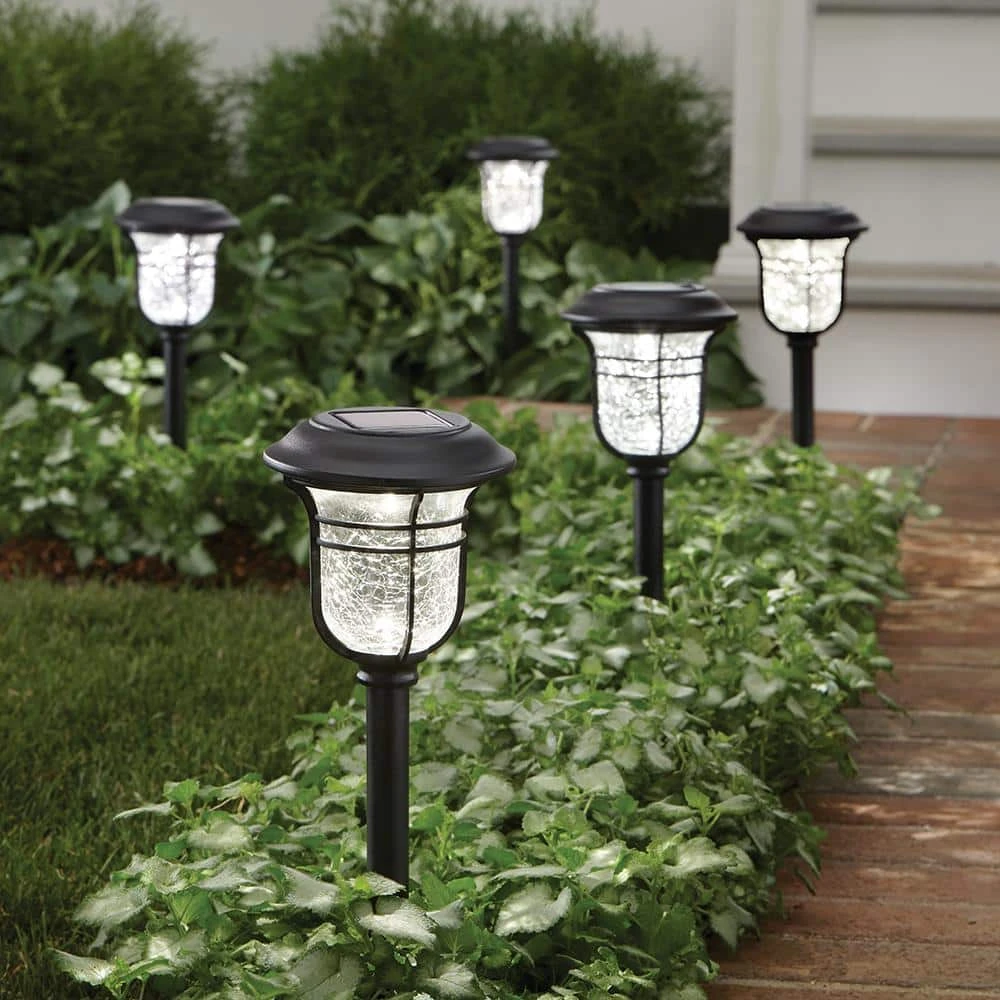 Hampton Bay Jefferson Solar 10 Lumens Black Integrated LED 3000K Warm White Landscape Path Light (10-Pack); Weather/Rust Resistant 4 Hampton Bay Jefferson Solar 10 Lumens Black Integrated LED 3000K Warm White Landscape Path Light (10-Pack); Weather/Rust Resistant - Image 4