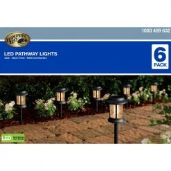 Hampton Bay Solar Black Outdoor Integrated LED 3000K 12-Lumens Vintage Bulb Seedy Glass Landscape Pathway Light Set (6-Pack) -Hampton Bay Shop black hampton bay path lights nxt 1610 09 44 1000