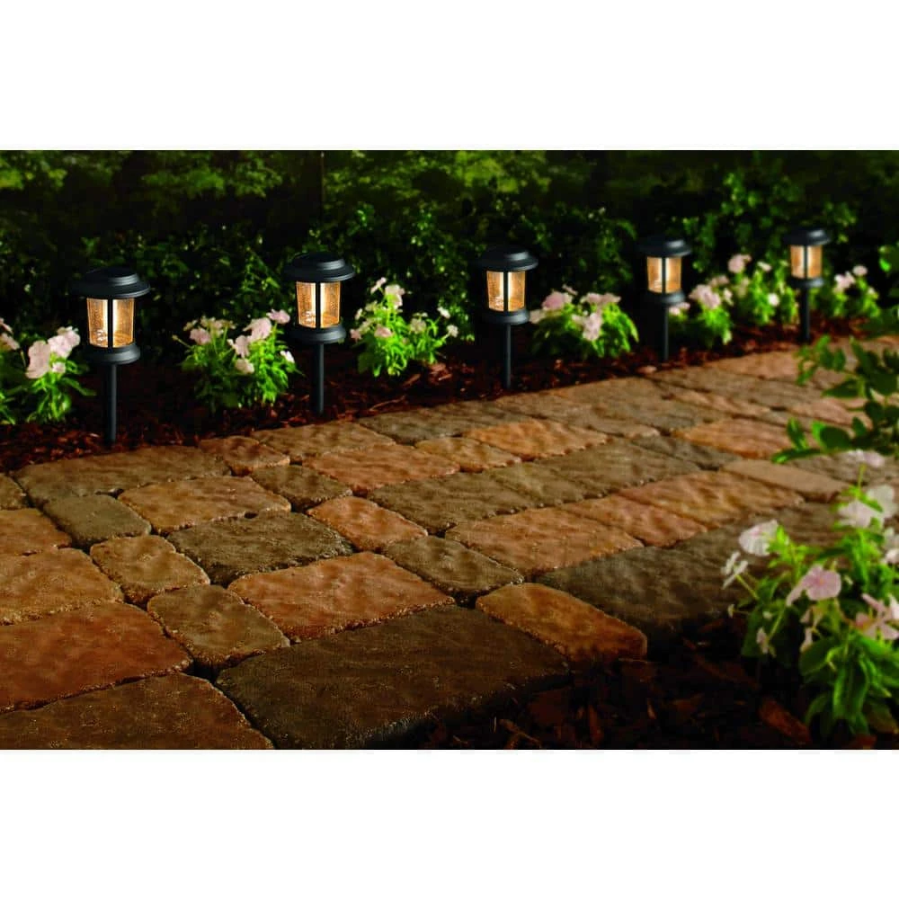 Hampton Bay Solar Black Outdoor Integrated LED 3000K 12-Lumens Vintage Bulb Seedy Glass Landscape Pathway Light Set (6-Pack) 2 Hampton Bay Solar Black Outdoor Integrated LED 3000K 12-Lumens Vintage Bulb Seedy Glass Landscape Pathway Light Set (6-Pack) - Image 2