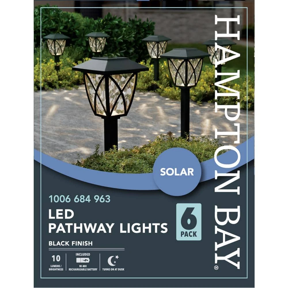 Hampton Bay Solar Black LED Path Light 10 Lumens (6-Pack) 4 Hampton Bay Solar Black LED Path Light 10 Lumens (6-Pack) - Image 4